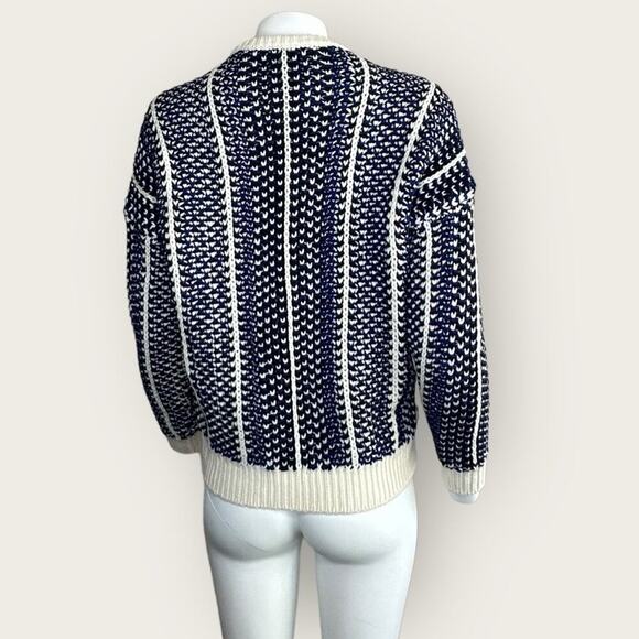 NWT | Maje | Fancy Geo-Pattern Sweater | Blue | Size 1 | Small - Picture 3 of 16